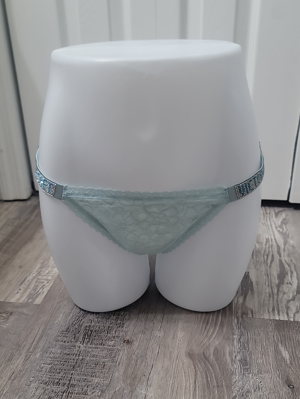 Victoria's secret very sexy the lacie shine strap bikini panty RARE LARGE AQUA